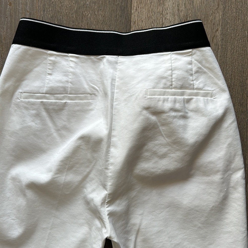Zara white jogger waist pants with black elastic band - Picture 9 of 16